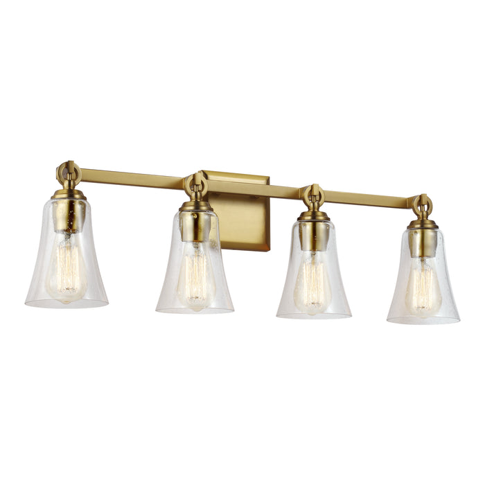 Four Light Vanity from the Monterro collection in Burnished Brass finish