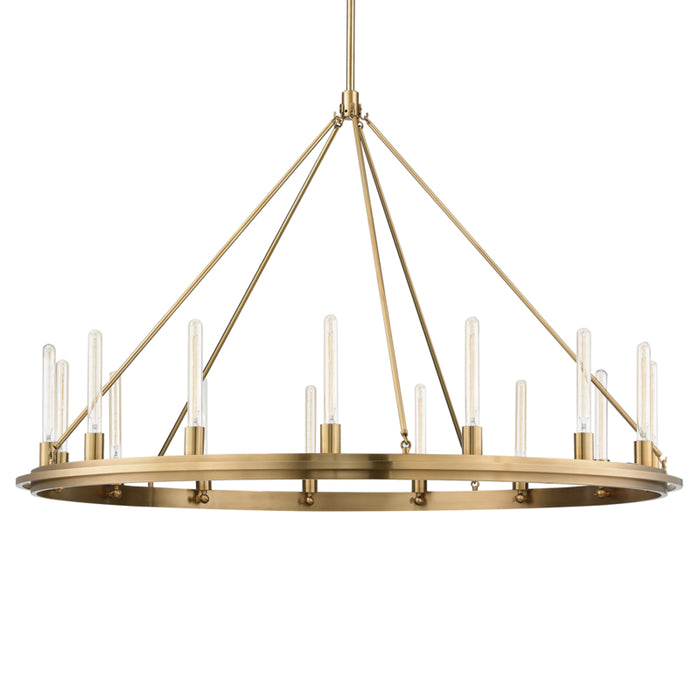Hudson Valley - 2758-AGB - 15 Light Pendant - Chambers - Aged Brass