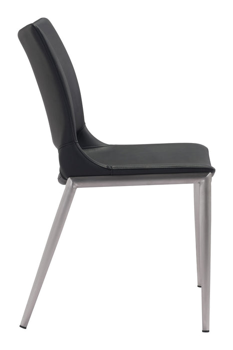 Dining Chair from the Ace collection in Black & Silver finish