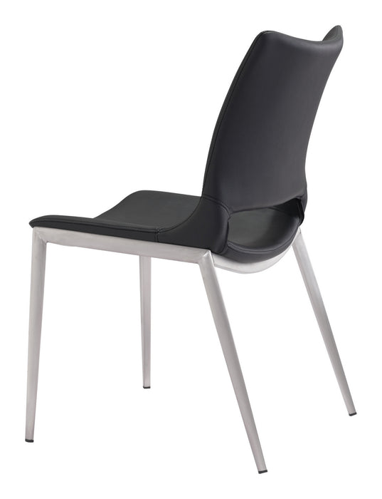 Dining Chair from the Ace collection in Black & Silver finish
