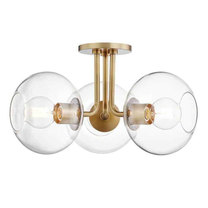 Mitzi - H270603-AGB - Three Light Semi Flush Mount - Margot
