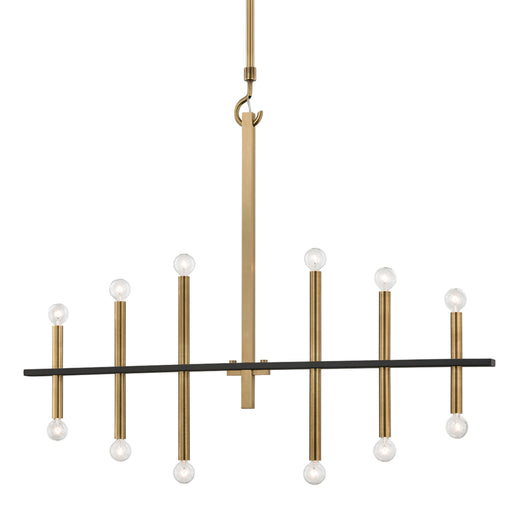 Mitzi - H296812-AGB/BK - 12 Light Chandelier - Colette