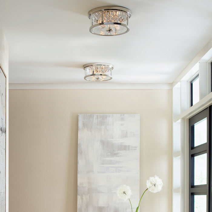 Two Light Flush Mount from the Alec collection in Polished Nickel finish