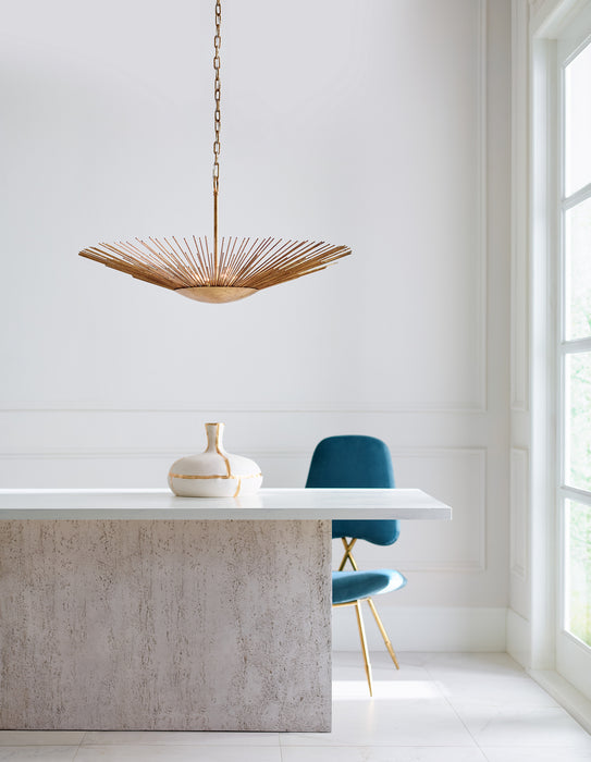 Four Light Pendant from the HELIOS collection in Antique Gild finish