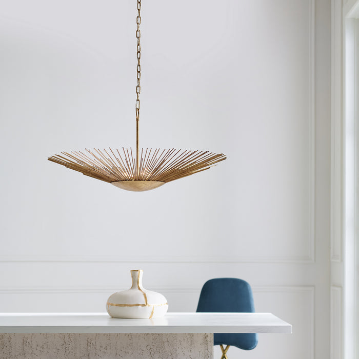 Four Light Pendant from the HELIOS collection in Antique Gild finish
