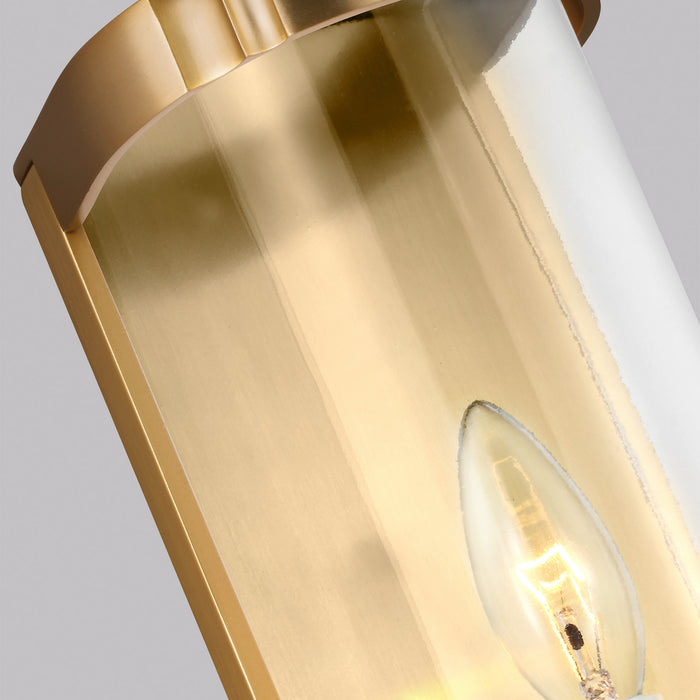 One Light Wall Sconce from the Thompson collection in Burnished Brass finish