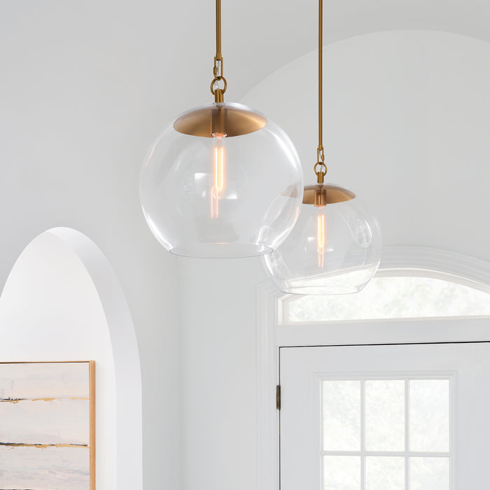 One Light Pendant from the Atlantic collection in Burnished Brass finish