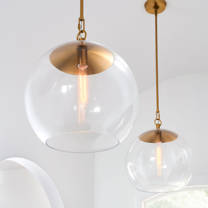 One Light Pendant from the Atlantic collection in Burnished Brass finish