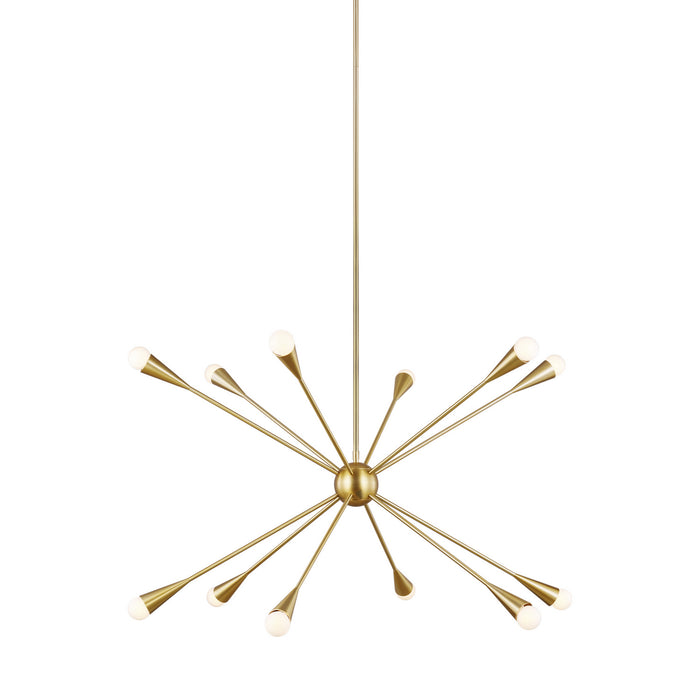 12 Light Chandelier from the JAX collection in Burnished Brass finish