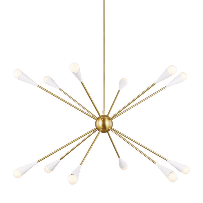 12 Light Chandelier from the JAX collection in Burnished Brass finish