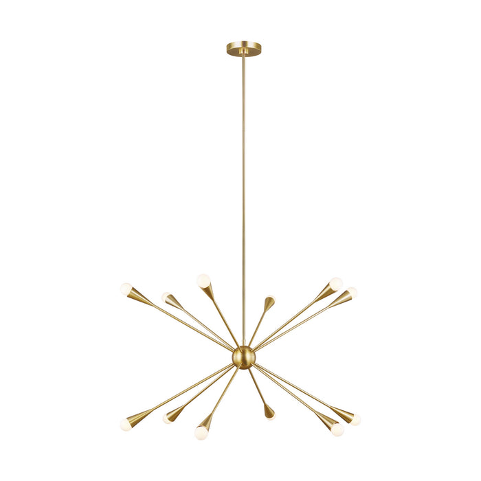 Generation Lighting - EC10312BBS - 12 Light Chandelier - JAX - Burnished Brass