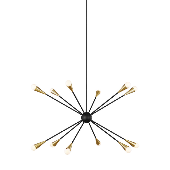 12 Light Chandelier from the JAX collection in Midnight Black finish