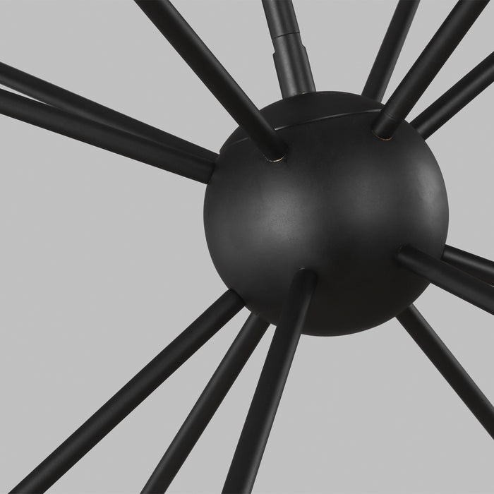 12 Light Chandelier from the JAX collection in Midnight Black finish