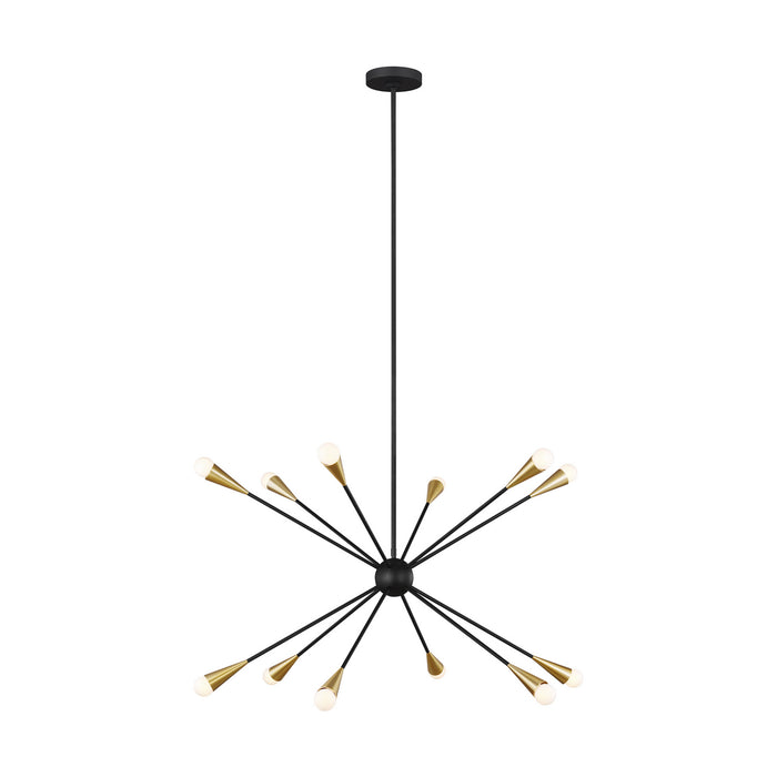 Generation Lighting - EC10312MBK - 12 Light Chandelier - JAX - Midnight Black