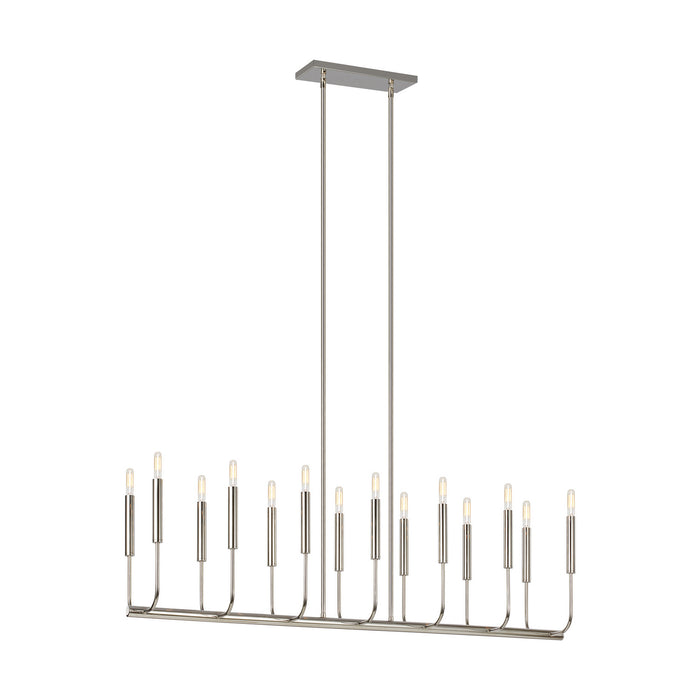 14 Light Linear Chandelier from the BRIANNA collection in Polished Nickel finish
