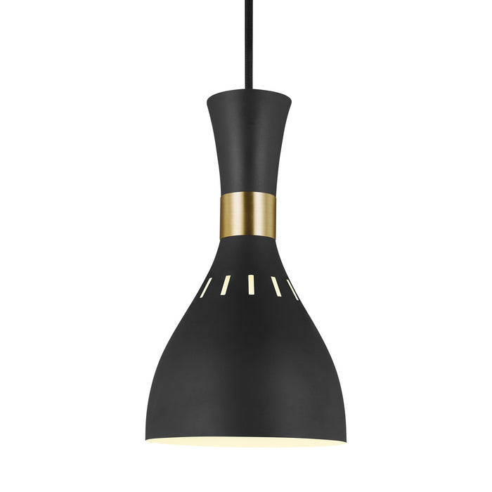 One Light Pendant from the JOAN collection in Midnight Black finish