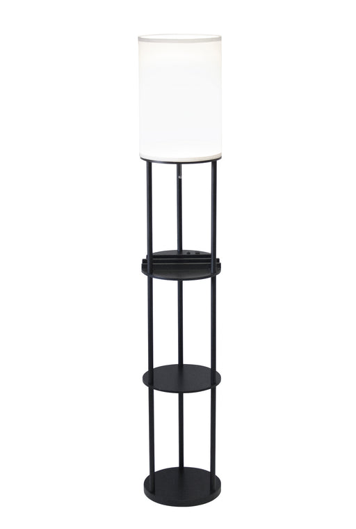 Adesso Home - 3116-01 - Floor Lamp - Charging Station - Black