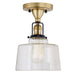 JVI Designs - 1222-10 S14 - One Light Ceiling Mount - Nob Hill - Satin Brass and Black