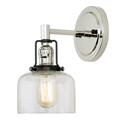 JVI Designs - 1223-15 S4 - One Light Wall Sconce - Nob Hill - Polished Nickel and Black