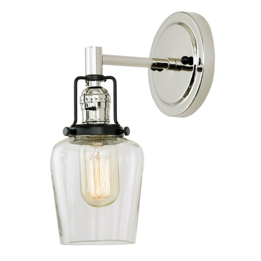 JVI Designs - 1223-15 S9 - One Light Wall Sconce - Nob Hill - Polished Nickel and Black