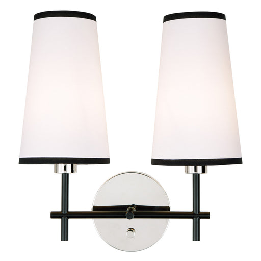 JVI Designs - 1276-15 - Two Light Wall Sconce - Bellevue - Polished Nickel and Black
