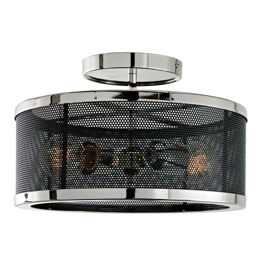 JVI Designs - 3070-15 - Two Light Semi Flush Mount - Wellington - Polished Nickel and Black