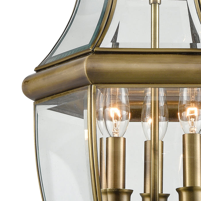 Three Light Hanging Lantern from the Ashford collection in Antique Brass finish