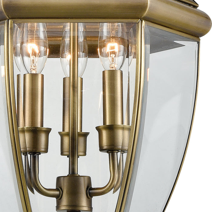 Three Light Hanging Lantern from the Ashford collection in Antique Brass finish