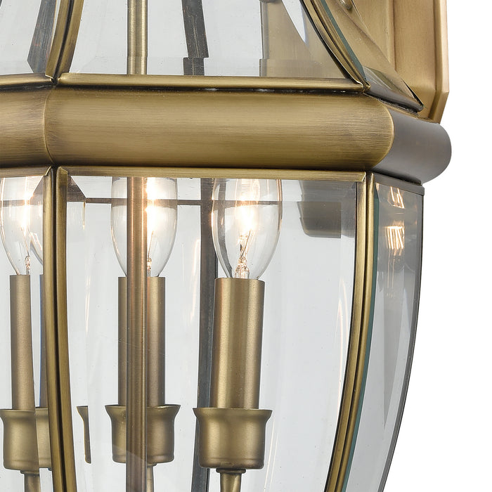 Three Light Coach Lantern from the Ashford collection in Antique Brass finish