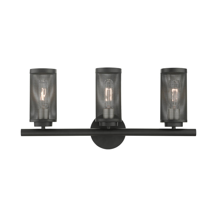 Livex Lighting - 14123-04 - Three Light Vanity - Industro - Black with Brushed Nickel Accents