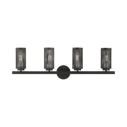 Livex Lighting - 14124-04 - Four Light Vanity - Industro - Black with Brushed Nickel Accents