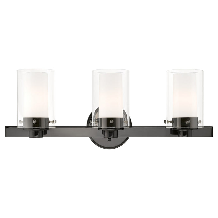 Livex Lighting - 1543-46 - Three Light Vanity - Manhattan - Polished Black Chrome