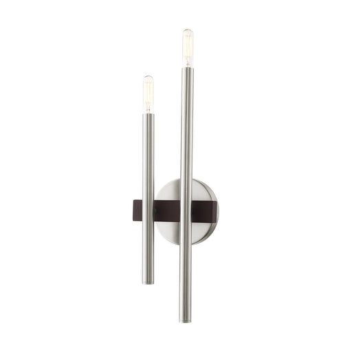 Livex Lighting - 15582-91 - Two Light Wall Sconce - Denmark - Brushed Nickel with Bronze Accents