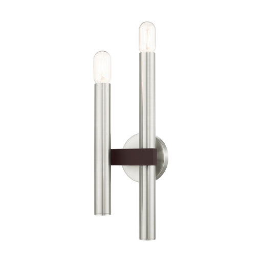 Livex Lighting - 15832-91 - Two Light Wall Sconce - Helsinki - Brushed Nickel with Bronze Accents