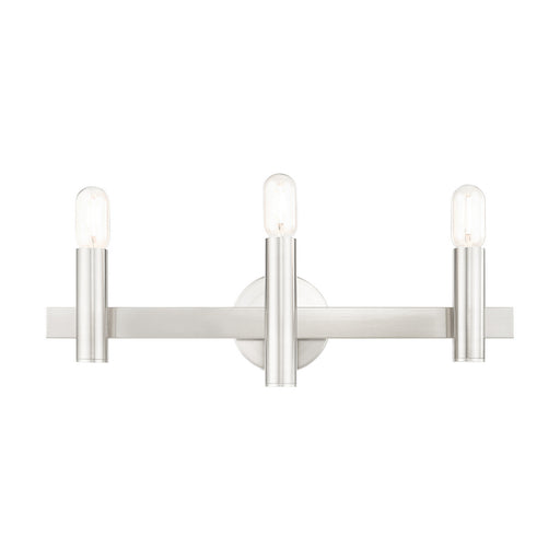 Livex Lighting - 15833-91 - Three Light Vanity - Helsinki - Brushed Nickel with Bronze Accents