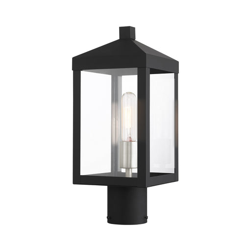 Livex Lighting - 20590-04 - One Light Outdoor Post Top Lantern - Nyack - Black with Brushed Nickel Cluster