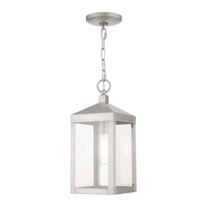 Livex Lighting - 20591-91 - One Light Outdoor Pendant - Nyack - Brushed Nickel