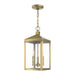 Livex Lighting - 20593-01 - Three Light Outdoor Pendant - Nyack - Antique Brass