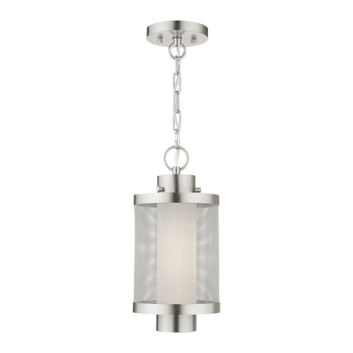 Livex Lighting - 20685-91 - One Light Outdoor Pendant - Nottingham - Brushed Nickel