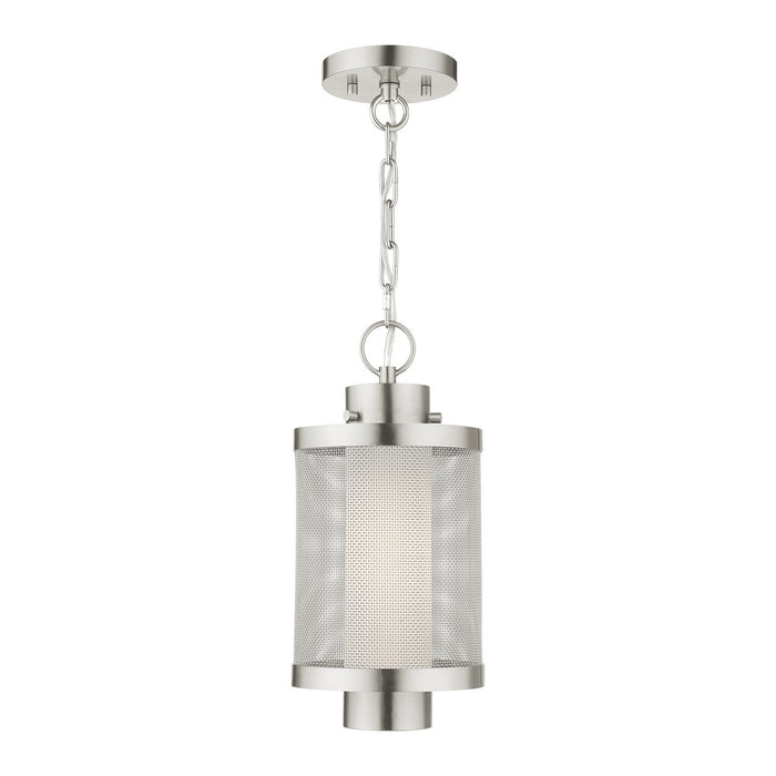 Livex Lighting - 20685-91 - One Light Outdoor Pendant - Nottingham - Brushed Nickel