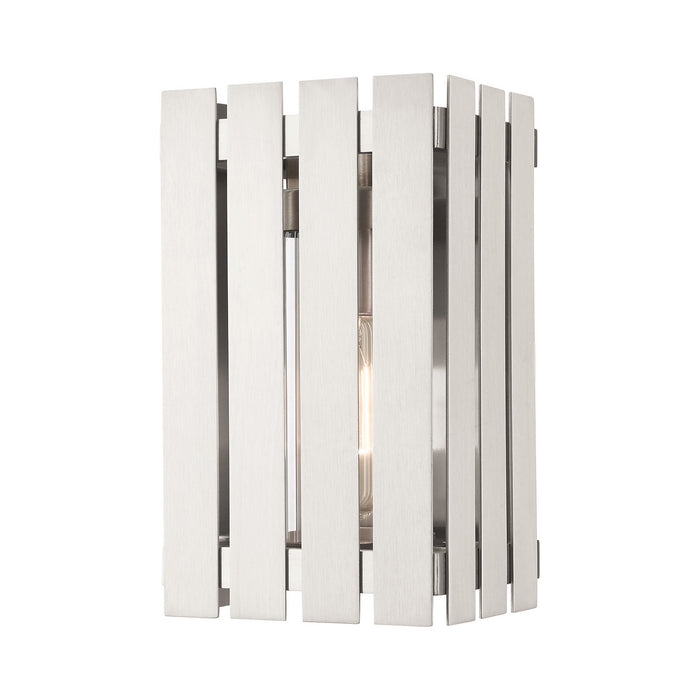 Livex Lighting - 20751-91 - One Light Outdoor Wall Lantern - Greenwich - Brushed Nickel