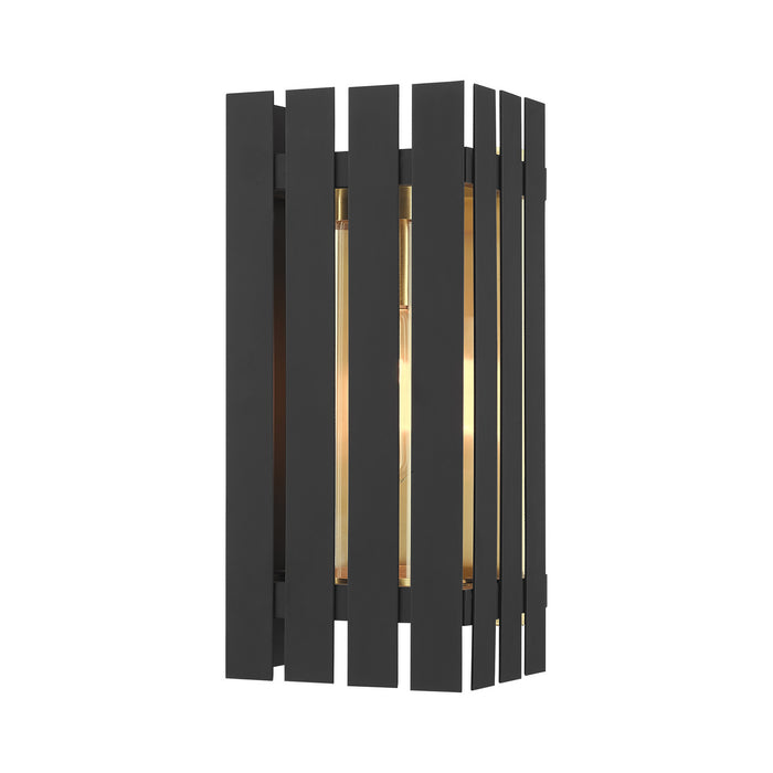 Livex Lighting - 20752-04 - One Light Outdoor Wall Lantern - Greenwich - Black with Satin Brass Accents