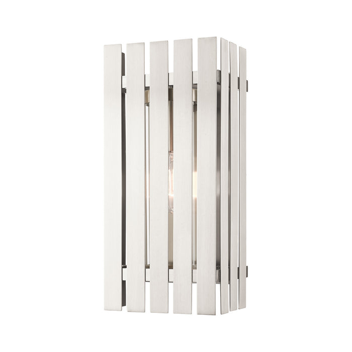 Livex Lighting - 20753-91 - One Light Outdoor Wall Lantern - Greenwich - Brushed Nickel