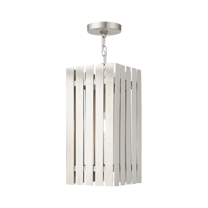 Livex Lighting - 20757-91 - One Light Outdoor Pendant - Greenwich - Brushed Nickel