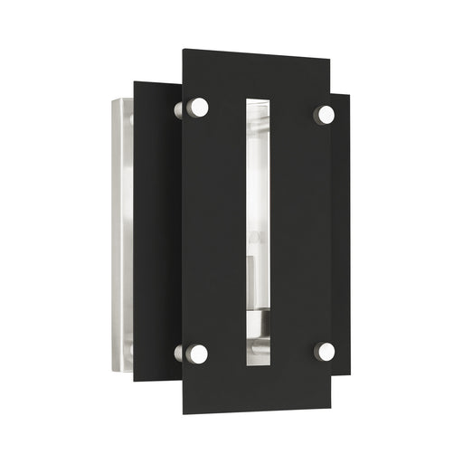 Livex Lighting - 21771-04 - One Light Outdoor Wall Lantern - Utrecht - Black with Brushed Nickel Accents
