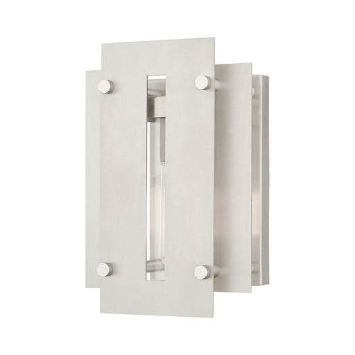 Livex Lighting - 21771-91 - One Light Outdoor Wall Lantern - Utrecht - Brushed Nickel Accents