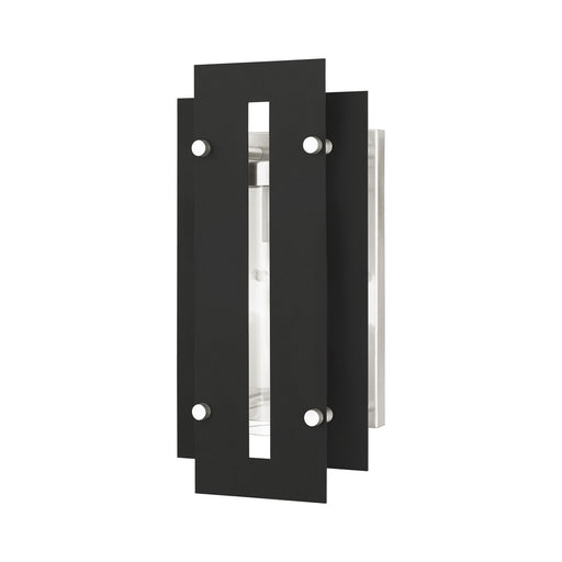 Livex Lighting - 21772-04 - One Light Outdoor Wall Lantern - Utrecht - Black with Brushed Nickel Accents