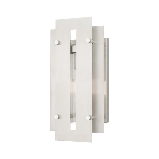 Livex Lighting - 21772-91 - One Light Outdoor Wall Lantern - Utrecht - Brushed Nickel Accents
