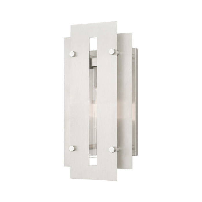 Livex Lighting - 21772-91 - One Light Outdoor Wall Lantern - Utrecht - Brushed Nickel Accents