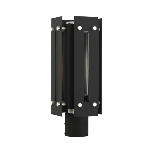 Livex Lighting - 21774-04 - One Light Outdoor Post Top Lantern - Utrecht - Black with Brushed Nickel Accents